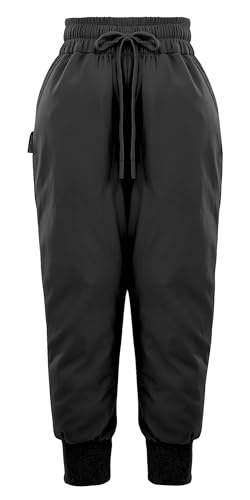 SEAUR Kinder Daunenhose Leicht Warm Winterhose Dick Schneehose Mädchen Jungen Skihose Winddicht Outdoorhose Winter - 130(EU 122-128) von SEAUR