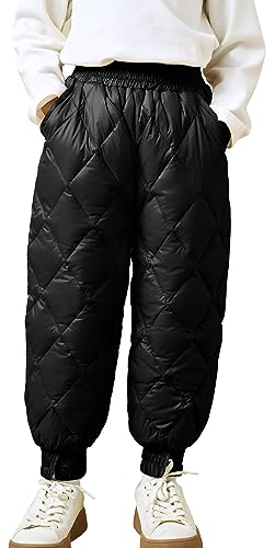 SEAUR Kinder Daunenhose Leicht Winterhose Dick Warm Schneehose Mädchen Jungen Skihose Winddicht Outdoorhose Winter - 110(95-105cm) von SEAUR