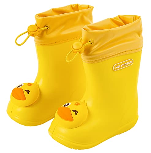 SEAUR Kinder Gummistiefel Mädchen Jungen Regenstiefel 3D Ente Muster Federleicht Regenschuhe für Kleinkind 1-7 Jahre 21-31 EU, 19/20 EU von SEAUR