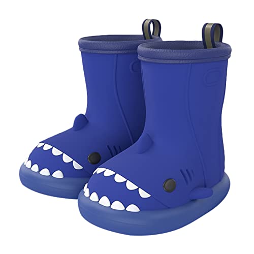 SEAUR Kinder Gummistiefel Mädchen Jungen Regenstiefel 3D Hai Muster Federleicht Regenschuhe für Kleinkind 1-6 Jahre 22-31 EU - 22 EU von SEAUR