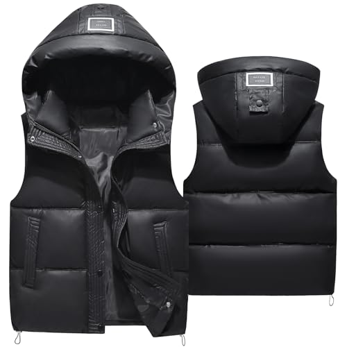 SEAUR Kinder Kapuzen Weste Winter Daunenweste Jungen Mädchen Outdoor Winddicht Leicht Pufferweste mit Kapuze - 160 von SEAUR