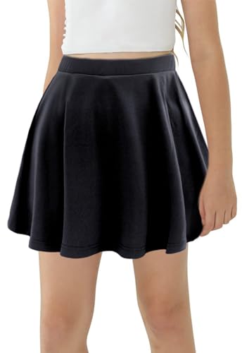 SEAUR Kinder Mädchen Faltenrock mit Hose Drunter Skater Rock Sport Basic Solid Sportrock Tennis Golf Plissee Röcke Süß Minirock 110-120 von SEAUR