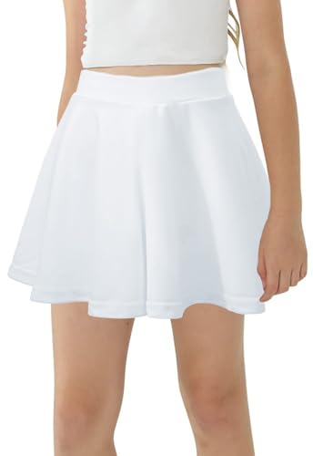 SEAUR Kinder Mädchen Faltenrock mit Hose Drunter Skater Rock Sport Basic Solid Sportrock Tennis Golf Plissee Röcke Süß Minirock 110-120 von SEAUR