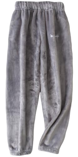 SEAUR Kinder Pyjama Hose Flanell Fleece Schlafanzughose Warm Flauschig Pyjamahose Mädchen Jungen Plüschhose Herbst Winter - 150(140-146) von SEAUR