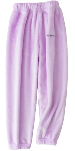 SEAUR Kinder Pyjama Hose Flanell Fleece Schlafanzughose Warm Flauschig Pyjamahose Mädchen Jungen Plüschhose Herbst Winter - 150(140-146) von SEAUR