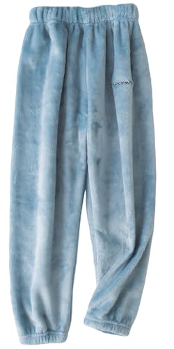 SEAUR Kinder Pyjamahose Flauschig Warm Schlafanzughose Flanell Fleece Hose Pyjama Plüschhose Jungen Mädchen Herbst Winter - 130(122-128) von SEAUR