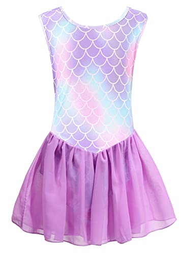 SEAUR - Kinder Turnanzug Ärmellos Mädchen Trikot Gymnastik Tanzen Ballet Kleidung Klassisch Gymnastikanzug Lila 110-120CM von SEAUR