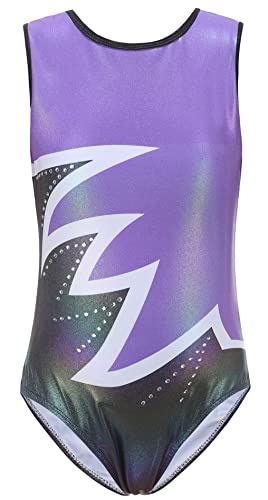 SEAUR - Kinder Turnanzug Mädchen Gymnastikanzug Ärmellos Klein Kind Trikot Gymnastik Tanzen Kleidung Ballet Yoga Kleid Klassisch 5-6 Jahre Lila von SEAUR