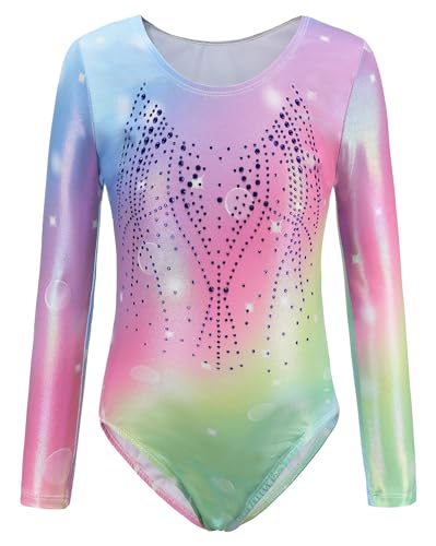 SEAUR - Kinder Turnanzug Mädchen Gymnastikanzug Langarm Klein Kind Trikot Gymnastik Tanzen Kleidung Ballet Yoga Kleid Klassisch 5-6 Jahre von SEAUR