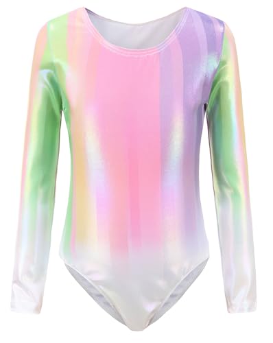 SEAUR - Kinder Turnanzug Mädchen Gymnastikanzug Langarm Klein Kind Trikot Gymnastik Tanzen Kleidung Ballet Yoga Kleid Klassisch 5-6 Jahre von SEAUR