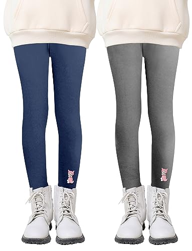 SEAUR Kinder Winter Leggings Volle Länge Thermo Leggings Mädchen Base Layer Leggings Mädchen Warme Hose für Herbst Winter Farbe 5 5-6 Jahre (130) von SEAUR