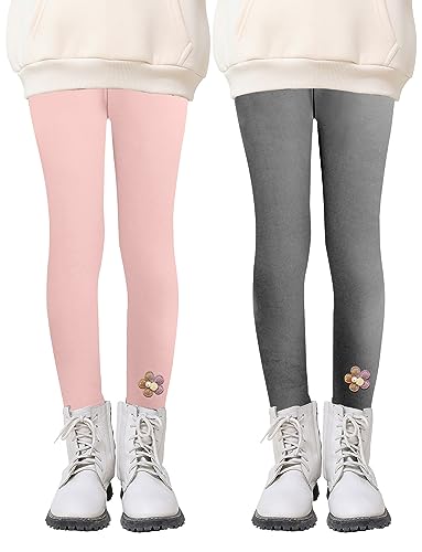 SEAUR Kinder Winter Leggings Volle Länge Thermo Leggings Mädchen Base Layer Leggings Mädchen Warme Hose für Herbst Winter Farbe 6 5-6 Jahre (130) von SEAUR