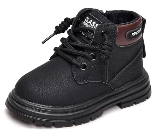 SEAUR Kinder Winterschuhe Wanderschuhe Warme Gefüttert Schneestiefel Outdoor Herbstschuhe Mädchen Jungen Schwarzes 24 von SEAUR