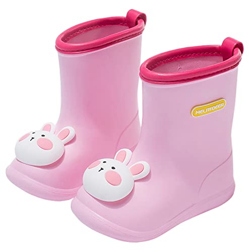 SEAUR Kleinkind Gummistiefel Kinder Regenstiefel 3D Häschen Muster 360 Grad Biegung Federleicht Regenschuhe für Jungen Mädchen 1-7 Jahre 21-31 EU, 23 EU von SEAUR