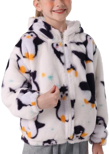 SEAUR Kuscheljacke Mädchen Flauschig Teddy-Fleece Hoodie Jacke Kinder Kuschelig Plüsch Supersoft Mantel Pullover Cartoon Tier Muster - 150(130-150CM) von SEAUR