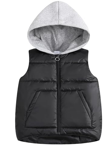 SEAUR Leichte Daunenweste Steppweste mit Kapuze Winddicht Niedlich Wintermäntel Dick Reißverschluss Steppweste Gefütterte Puffy Winter Casual Daunenweste von SEAUR