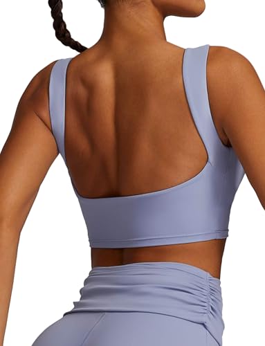 SEAUR Longline gepolsterter Sport-BH für Frauen High Impact Wireless U Back Push Up Workout Built in BH Crop Tops für Yoga von SEAUR