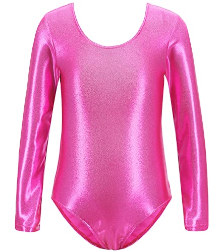 SEAUR - Mädchen Gymnastikanzug Langarm Turnanzug Tanzen Kleidung Ballet Yoga Kleid Klein Kind Trikot Gymnastik Klassisch für Kinder 3-16 Jahre - 104/110 5-6 Jahre von SEAUR