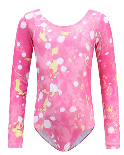 SEAUR - Mädchen Gymnastikanzug Langarm Turnanzug Tanzen Kleidung Ballet Yoga Kleid Klein Kind Trikot Gymnastik Klassisch für Kinder 3-16 Jahre - 104/110 5-6 Jahre von SEAUR