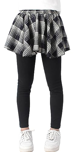 SEAUR Mädchen Legging mit Rock Hose Tutu 2-in-1 Baumwolle Rüschen Rock Stretchy Weich Hosenrock für Sport Schule - 160(152/158) von SEAUR