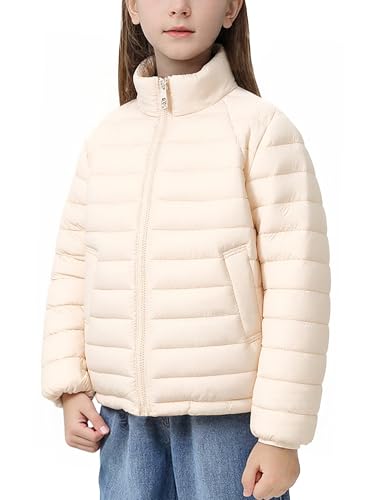 SEAUR Mädchen Pufferjacke Leichte Wasserabweisende Steppjacke Kinder Stehkragen Puffer Jacke für Frühling Herbst Winter - 140 von SEAUR