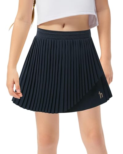 SEAUR Mädchen Skater Rock Schule Uniform Faltenrock mit Hose Plisseerock Süßer Sportrock Kinder Einfarbig Tennisrock - 160(EU 152-158) von SEAUR