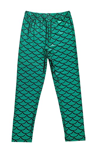 SEAUR Mädchen Sport Leggings Lang Bunt Yogahose Eng Jogginghose Laufhose Sporthose Trainninghose - Meerjungfrau Grün - 110CM von SEAUR