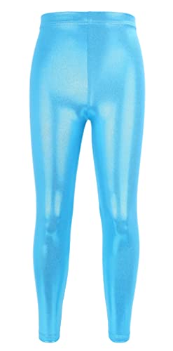 SEAUR Mädchen Sport Leggings Lang Yogahose Eng Jogginghose Laufhose Sporthose Trainninghose - Bronzierend Blau - 150CM von SEAUR