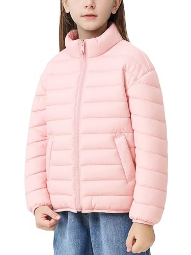 SEAUR Mädchen Steppjacke Leichte Wasserabweisende Pufferjacke Kinder Stehkragen Puffer Jacke für Frühling Herbst Winter - 150 von SEAUR