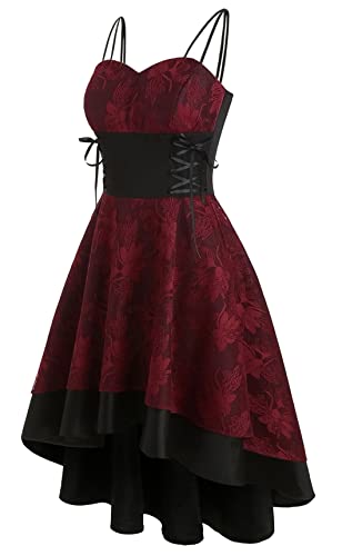 SEAUR Mittelalter Kleidung Damen Kleid Cosplay Hohe Taille Klassisch Ärmellos Casual Rock Fasching Kostüme Kleidung Sommerkleid Partykleid Damenkostüm von SEAUR