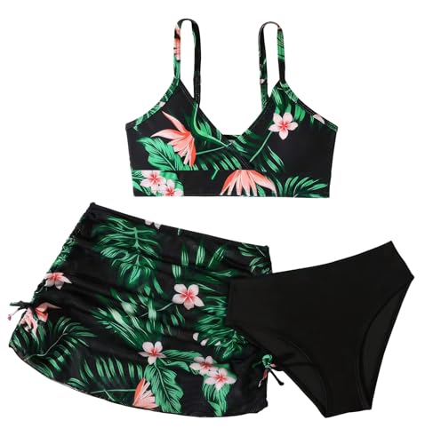 SEAUR Mode Badeanzug Set Mädchen Bikini Blumenmuster Bikini Triangle Badeanzug Mädchen Set Push Up 14 Jahre von SEAUR