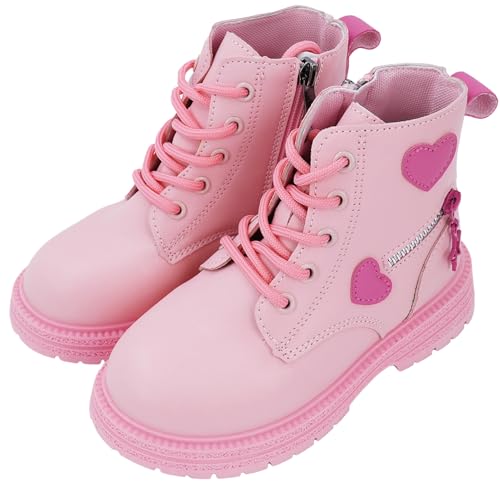 SEAUR Mode Stiefel Kinder Weiche Lederstiefel Kurzstiefel Mädchen Leichte Stiefel Cartoon Rosa 28 EU von SEAUR