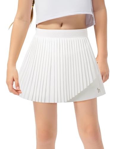 SEAUR Plisseerock Mädchen Faltenrock Schule Uniform Rock Süßer Skater Kinder Sportrock Einfarbig Tennisrock mit Innenhose - 170(EU 164) von SEAUR