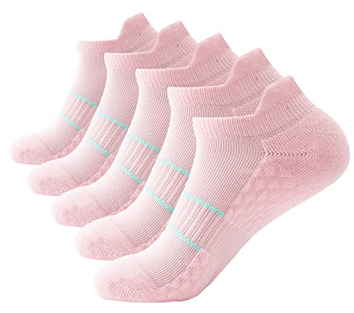 SEAUR Socken Damen 35-38 Sneaker Socken Baumwolle Kurzsocken Rosa 5 Paar Sportsocken von SEAUR