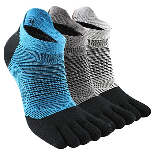 SEAUR Socken Damen 35-38 Sneaker Socken Baumwolle Kurzsocken Schwarz 3 Paar Sportsocken Herren Zehensocken 39-42 von SEAUR