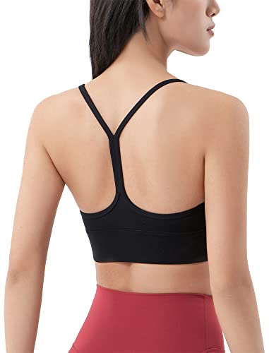 SEAUR Sport BH Damen Ohne Bügel Sport Bustier mit Gepolstert Yoga Top Rückenfrei Spaghettiträger von SEAUR