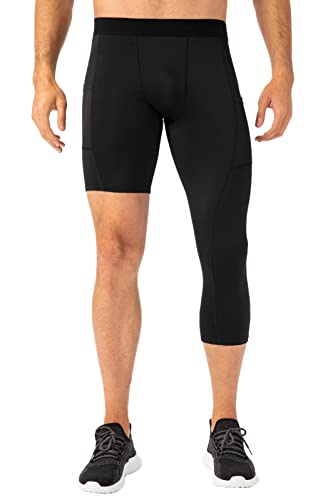 SEAUR Sport Leggings Männer 3/4 Kompressionshose Herren Funktionsunterhose Basketball Schnell Trocknend Fitness Unterhose Lang Eng Laufhosen Joggen Yoga S - 2XL von SEAUR