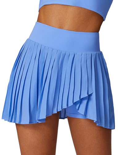 SEAUR Sportrock Damen mit Hose und Tasche Tennisrock Plissiert Golfrock Tennis Skort Sport Laufrock Workout Running Minirock - M von SEAUR