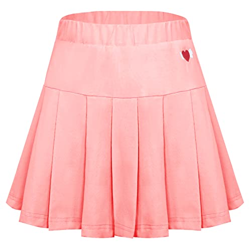 SEAUR Sports Skort für Mädchen Tennisrock mit Eingebaut Shorts Dehnbarer Sportrock Golfrock für Laufen Yoga Trainieren Rosa 3-5 Jahre (110) von SEAUR