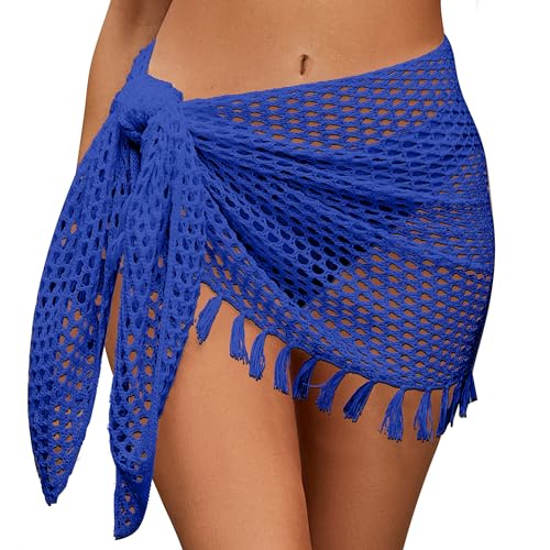 SEAUR Strand Wrap Sarong Damen Pareo Kurz Strandrock Gehäkelt Quaste Wickelrock Bikini Cover Up Fischnetz Mini Häkelrock - S SEAUR Strand Wrap Sarong Damen Pareo Kurz Strandrock Gehäkelt Quaste Wickelrock Bikini Cover Up Fischnetz Mini Häkelrock - S von SEAUR