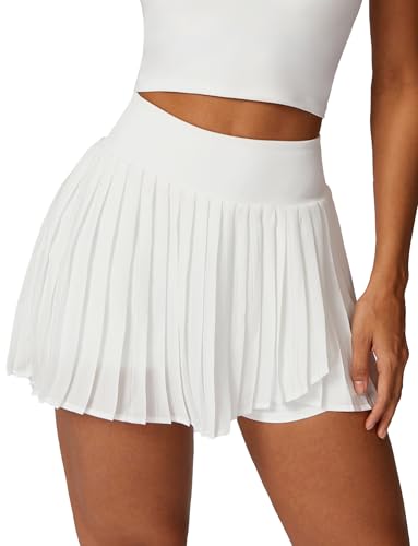 SEAUR Tennisrock Damen mit Hose Plissiert Sportrock Golfrock Tennis Skort Sport Laufrock mit 1 Tasche Workout Running Minirock - S von SEAUR