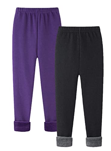 SEAUR Thermo Leggings für Mädchen Elastische Winter Leggings mit Drucken Kinder Thermohose für Drinnen Draußen Farbe 12 10-11 Jahre (150) von SEAUR