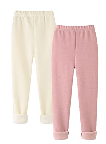 SEAUR Thermo Leggings für Mädchen Elastische Winter Leggings mit Drucken Kinder Thermohose für Drinnen Draußen Farbe 13 10-11 Jahre (150) von SEAUR