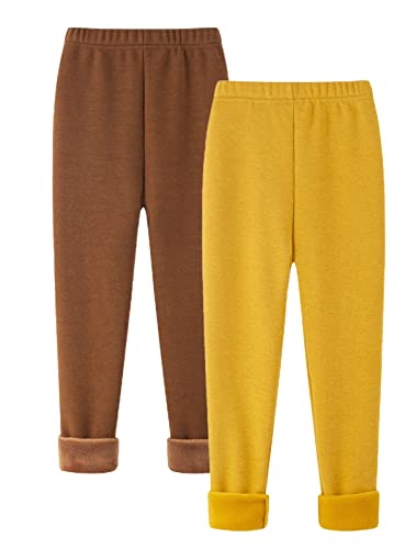 SEAUR Thermo Leggings für Mädchen Elastische Winter Leggings mit Drucken Kinder Thermohose für Drinnen Draußen Farbe 9 10-11 Jahre (150) von SEAUR