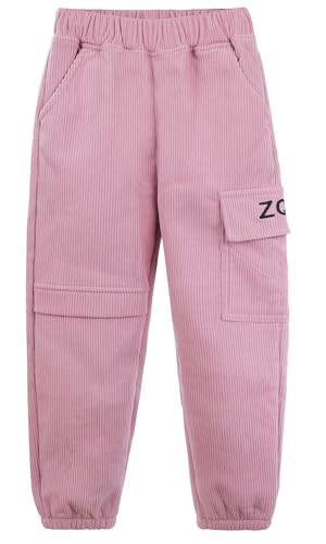 SEAUR Thermohose Kinder Mädchen Winter Cargo Hose Gefüttert Winterhose Cordhose Dick Freizeithose Warm Jogginghose mit Gummibund Taschen Freizeit Cargohose Streetwear - 120(110-116) von SEAUR