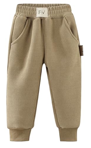 SEAUR Thermohose Kinder Winter Hose Gefüttert Winterhose Dick Warm Freizeithose Kleinkind Jogginghose mit Gummibund Freizeit Streetwear - 130(122-128) von SEAUR