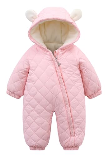 SEAUR Unisex Baby Winter Strampler Mantel Einteiliger Gesteppter Warm Kapuze Reißverschluss Up Schneeanzug für Kleinkind Oberbekleidung 12-18 Monate von SEAUR