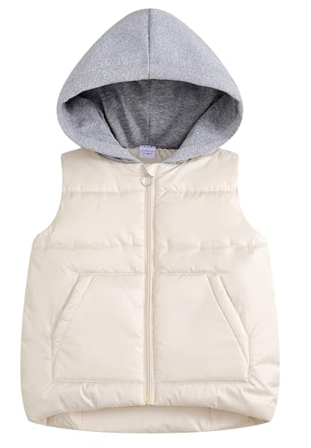 SEAUR Vest Mädchen Jungen Baby Winddicht Niedlich Wintermäntel Dick Reißverschluss Steppweste Gefütterte Puffy Winter Casual Daunenweste 128 von SEAUR
