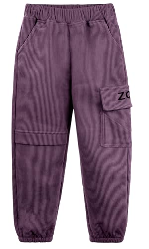 SEAUR Winter Cargohose Mädchen Gefüttert Thermohose Kinder Winterhose Dick Cargo Hose Warm Jogginghose Freizeithose Cordhose mit Gummibund Taschen Freizeit Streetwear - 170(158-164) von SEAUR