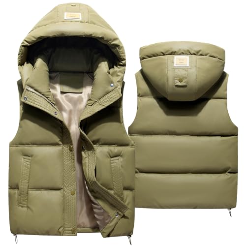 SEAUR Winter Kapuzenweste Daunenweste Jungen Mädchen Weste Outdoor Winddicht Leicht Pufferweste mit Kapuze für Kinder - 120 von SEAUR